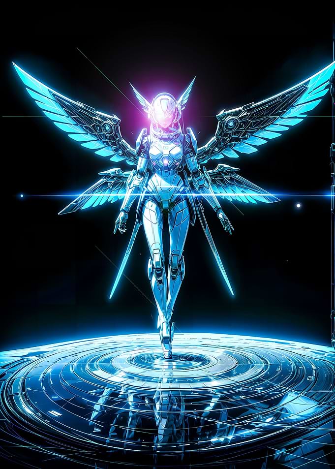 Mecha Robot Girl Hologram