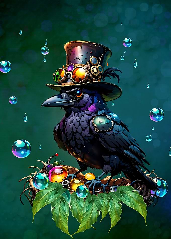 Steampunk crow