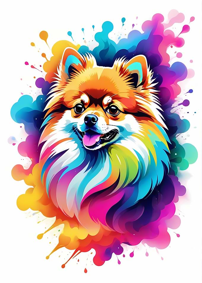 Geometric Color Pomeranian