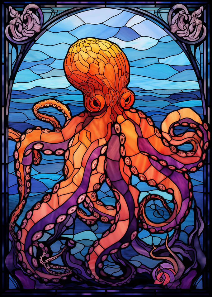 Octopus Stained Glass