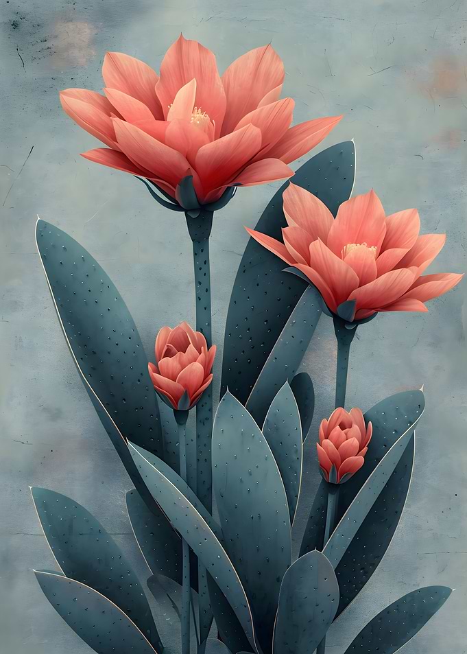 Vintage Cactus Flower