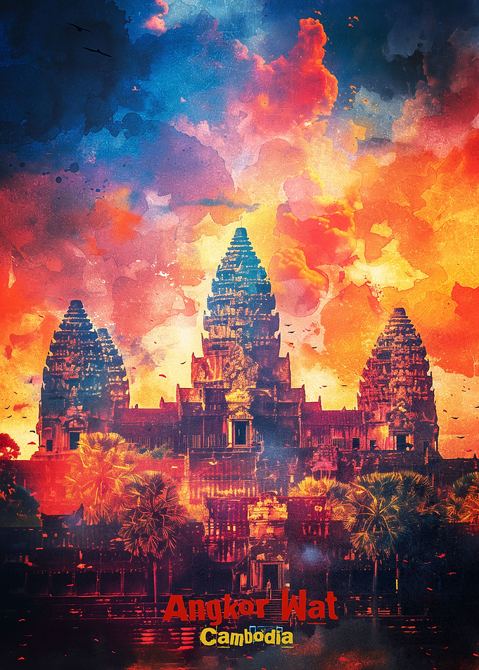 Angkor Wat Art Poster