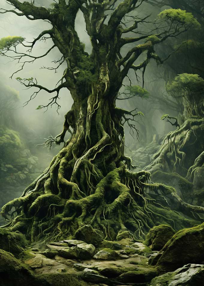 Green fantasy forest Tree