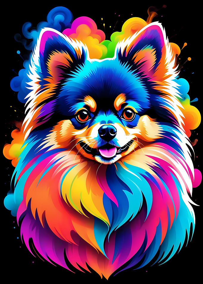 Geometric Color Pomeranian