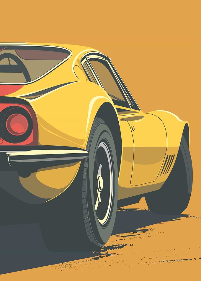 Retro Minimal Sport Car