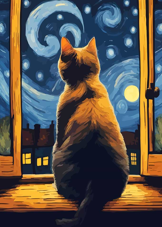 Starry Night Cat