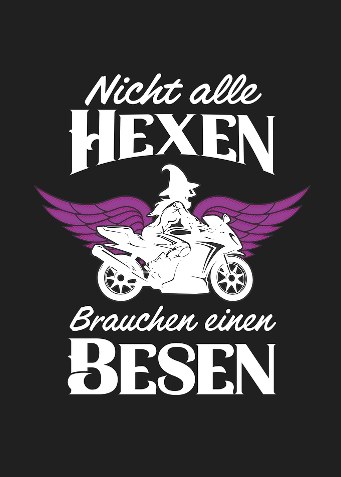 Bikerin Motorrad Hexe