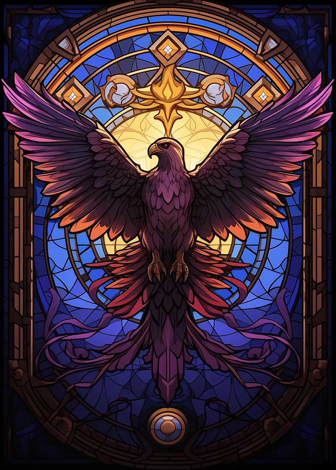 Eagle Stained Glass Style