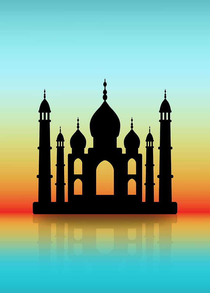 Silhouette the Taj Mahal
