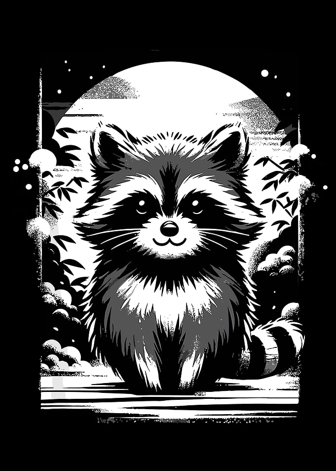 Retro Raccoon Japan