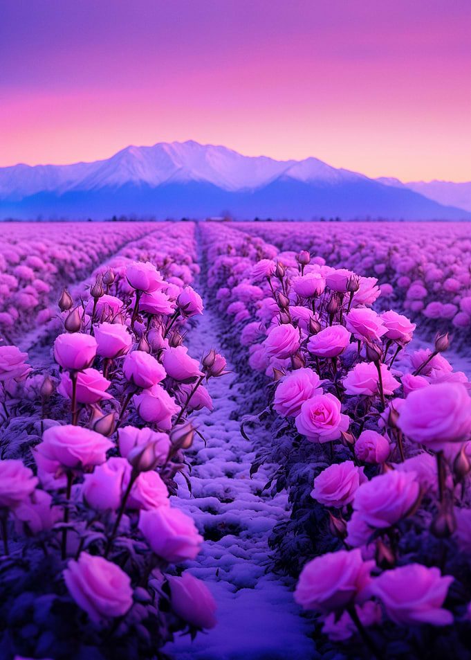 Pink Roses at Sunset