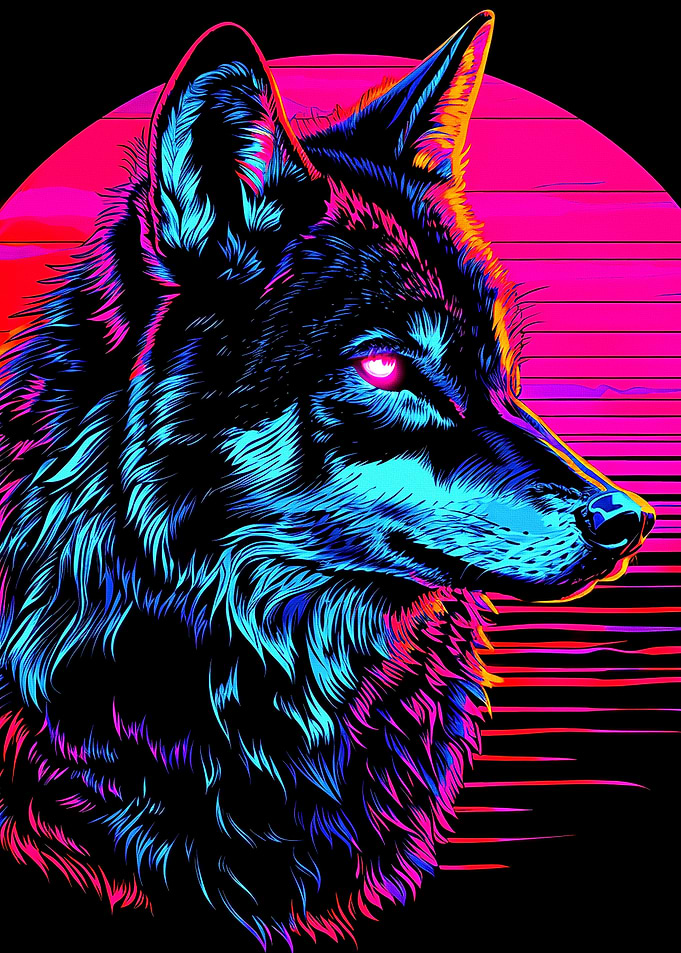 Pop art wolf