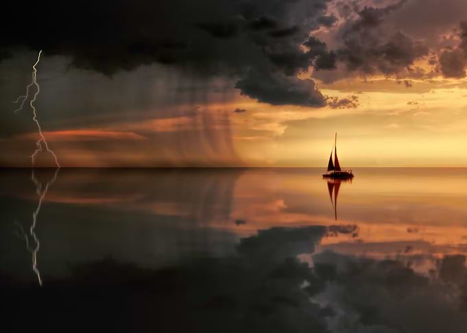 Golden Serenity Silhouette