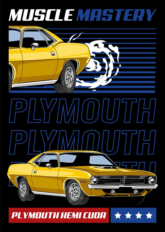 V8 Hemi Cuda Muscle Car