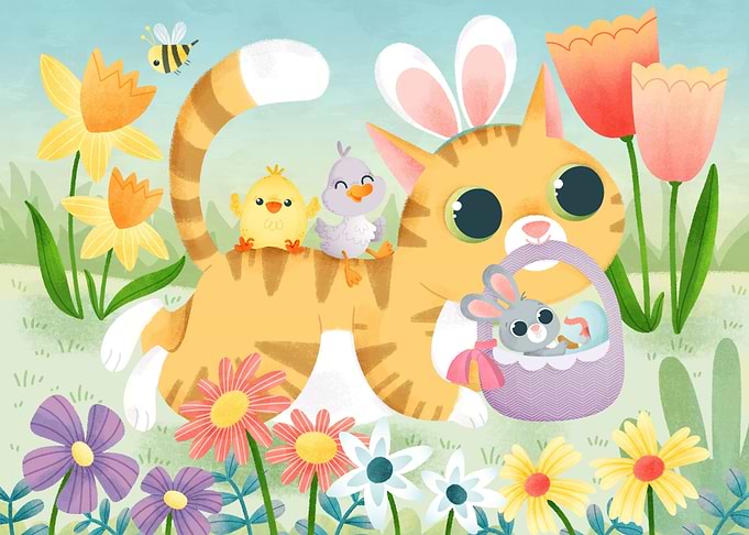 Easter cat Bunny