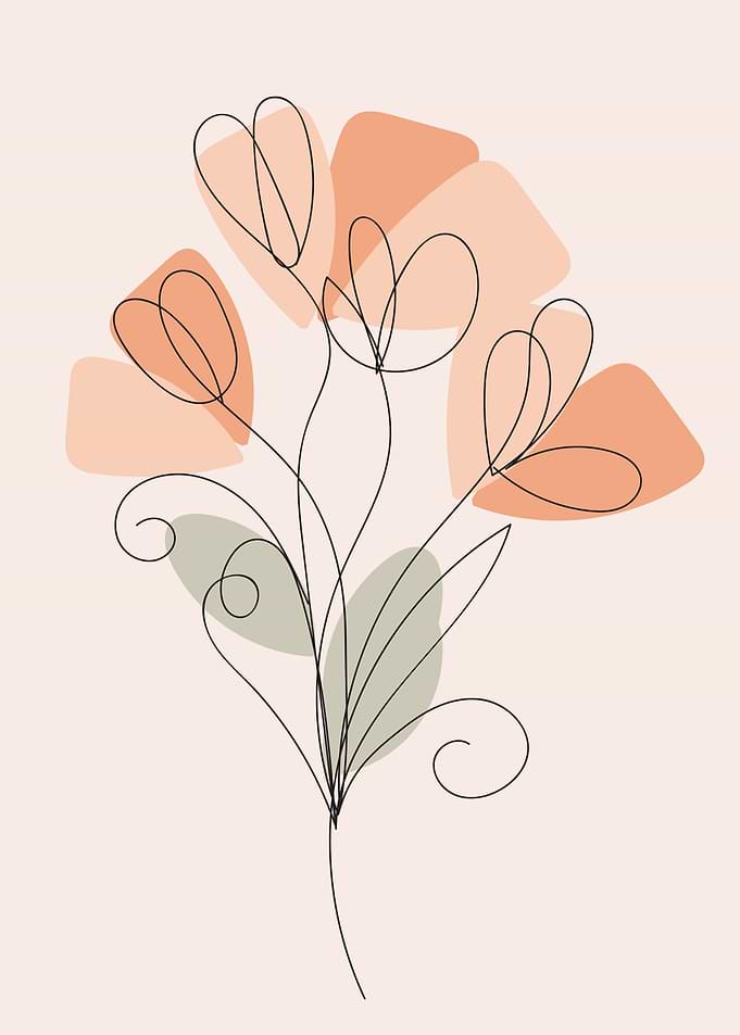 Hand drawn floral lines