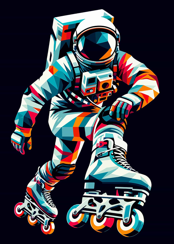 roller skating astronaut
