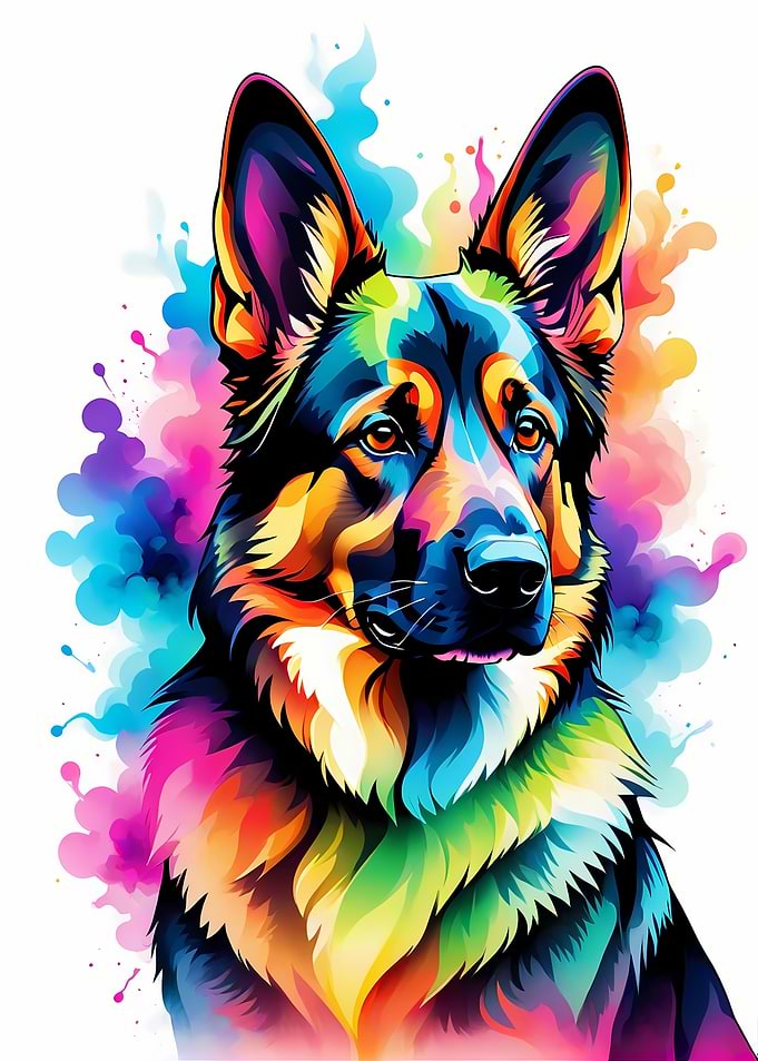 Geometric German Shepherd