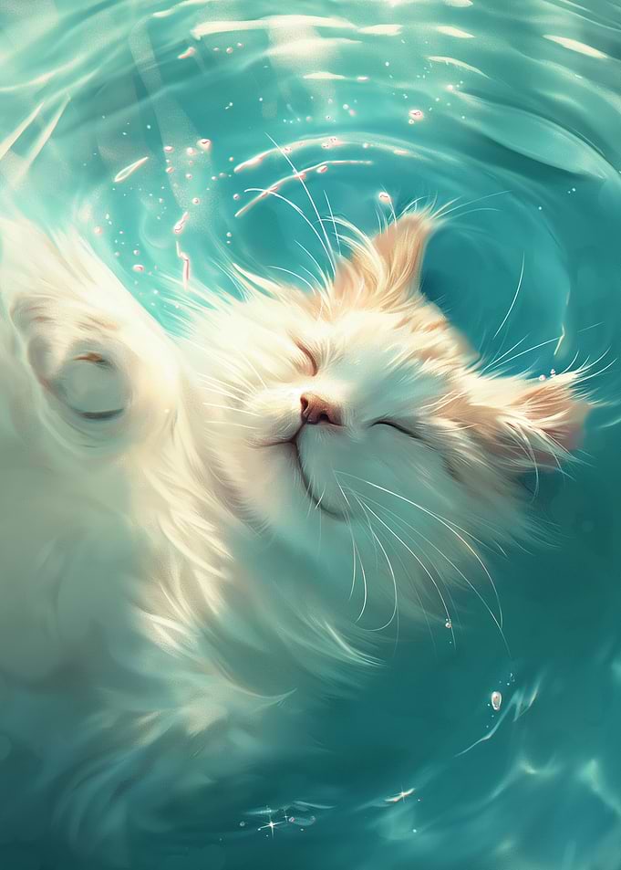 Lazy Cat on Water