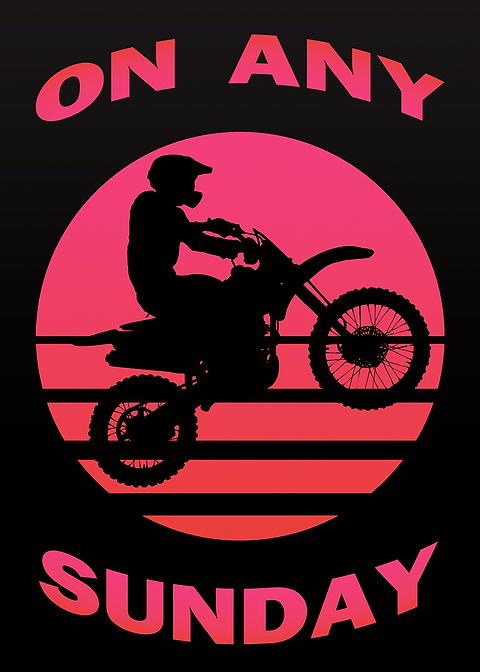 On Any Sunday — vintage poster restored on metal