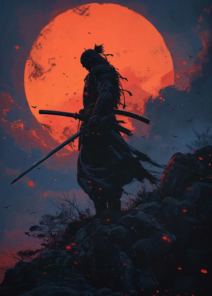 Samurai Sunset Landscape