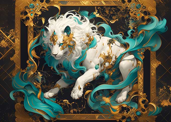 kintsugi art lion