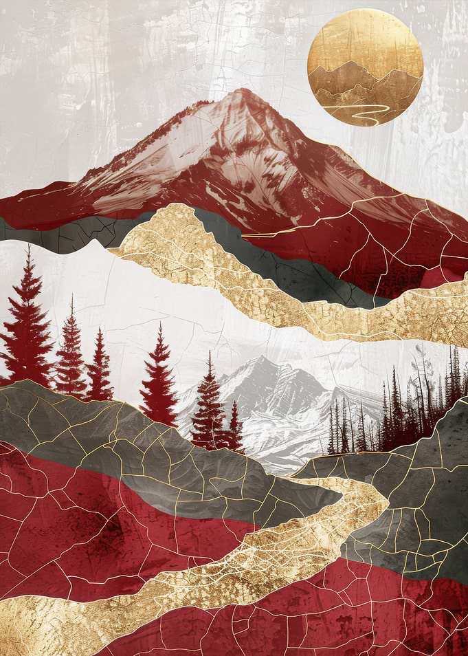 Nature Red Gold Decor