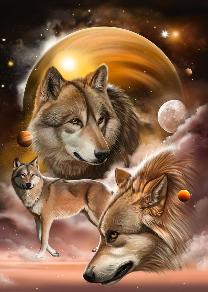 Three Wolf Under Jupiter