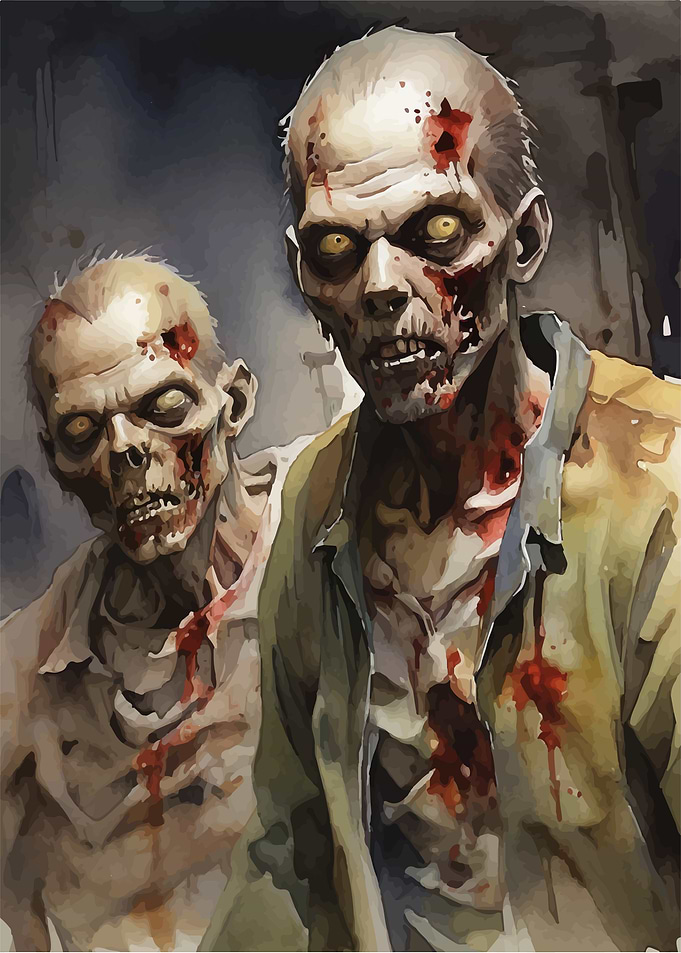 Zombies watercolor art