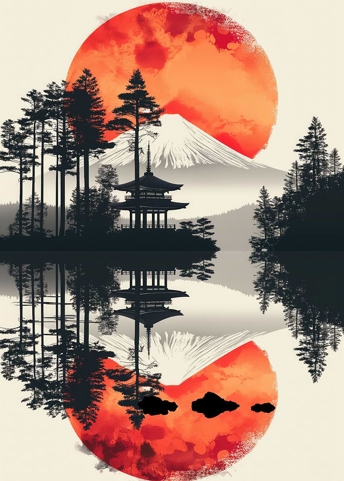 Japan theme poster Temple