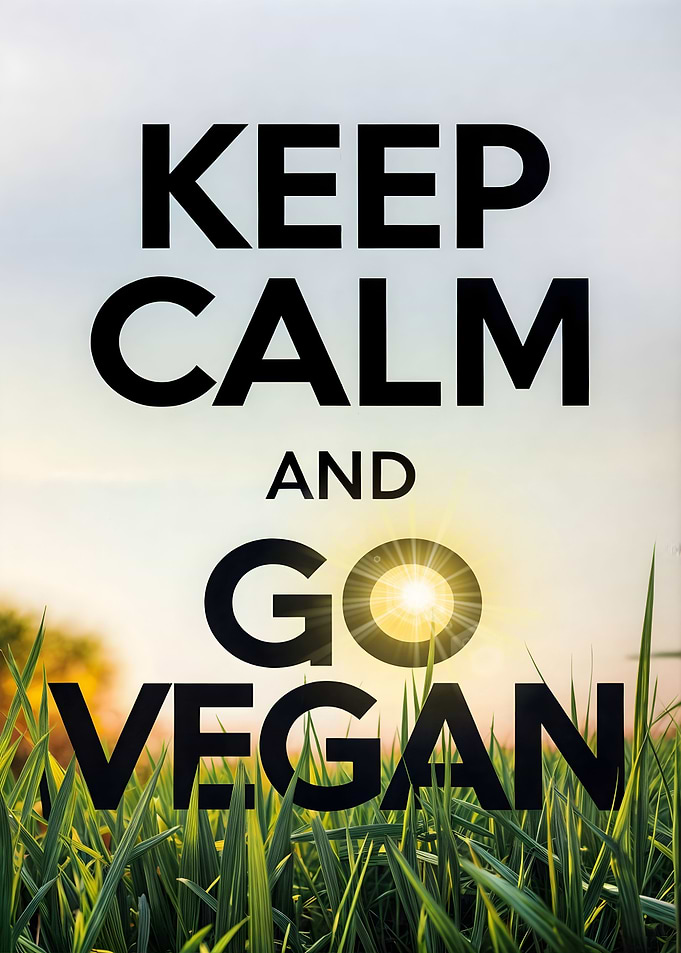 keep calm and go vegan