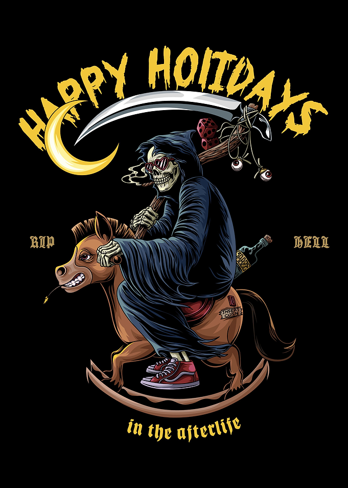 Grim Reaper Horse Toy