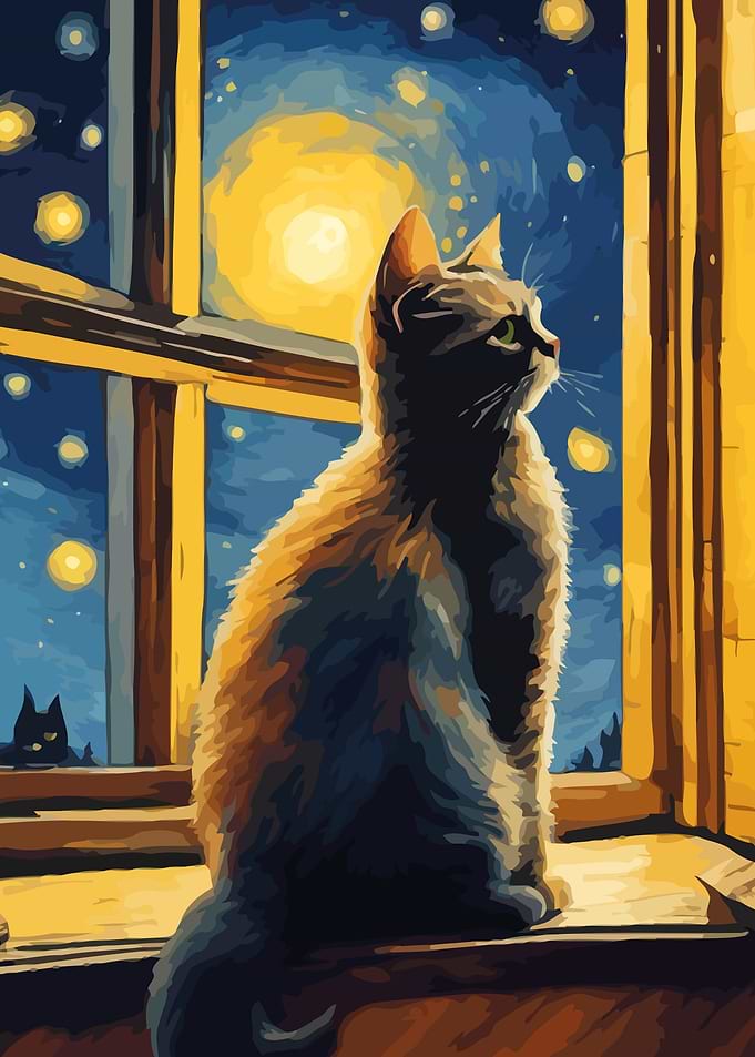 Starry Night Cat