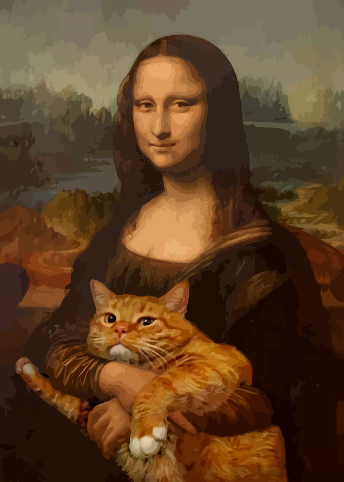 Mona Lisa and Cat Meme