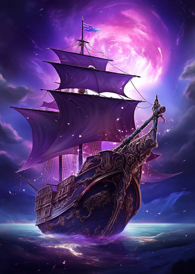 Space Sailing Ship Galaxy