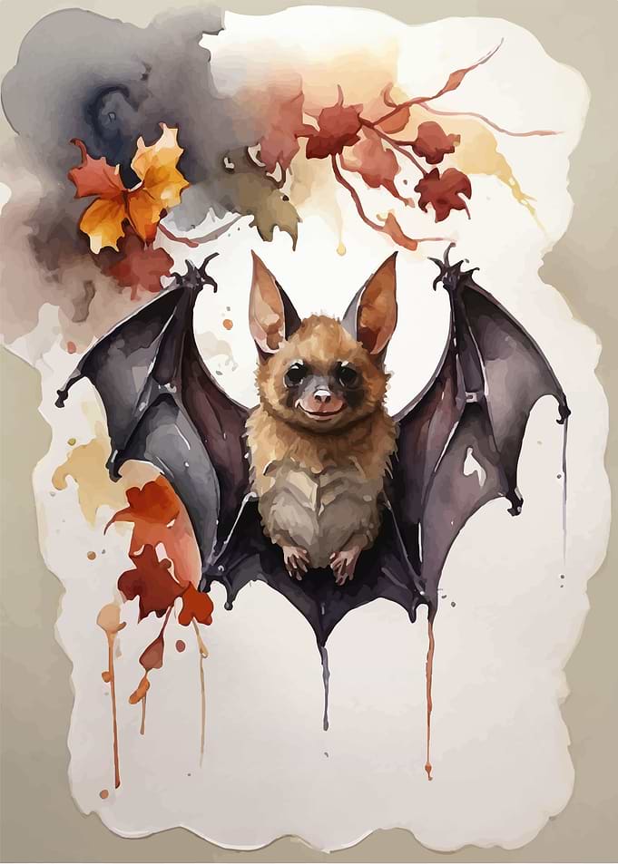 Cute Bat Watercolor