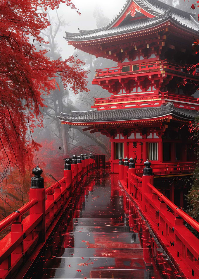 Japan theme poster Temple