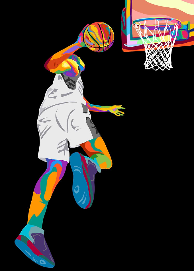 man basketball pop art
