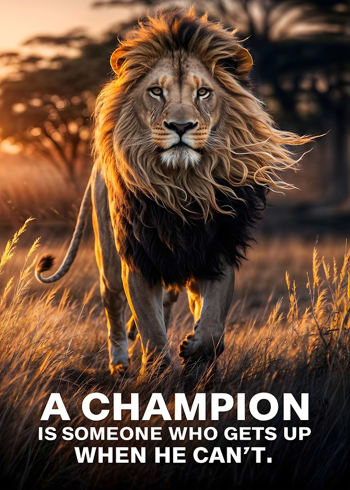 lion motivational quote