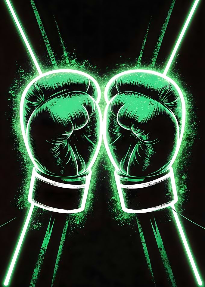boxing gloves neon