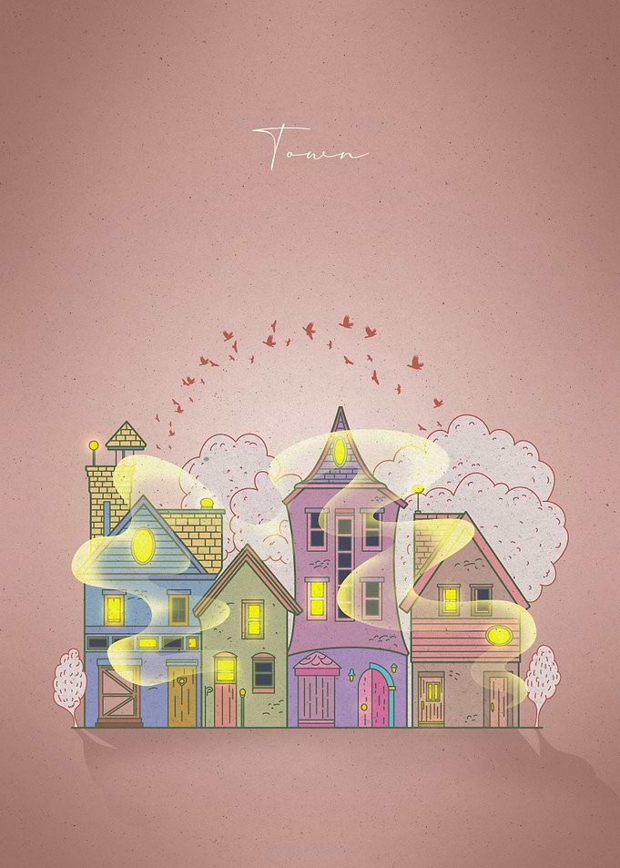 Aesthetic calm town