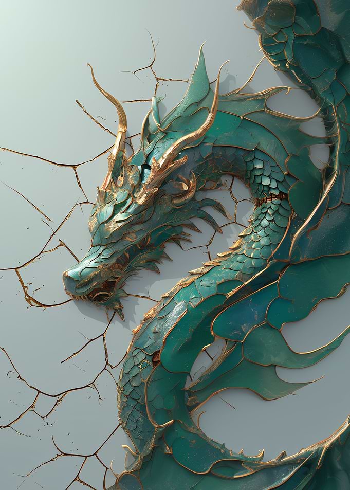 abstract emerald dragon