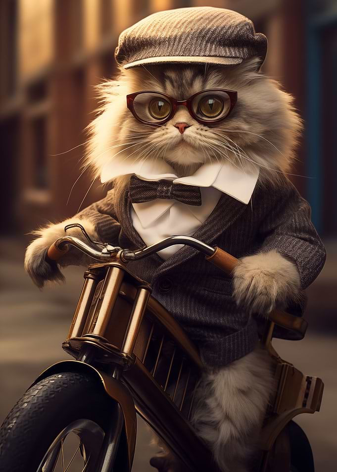 Cat on a bike