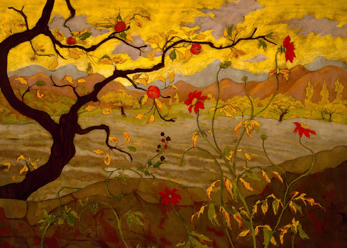 Apple Tree with Red Fruit