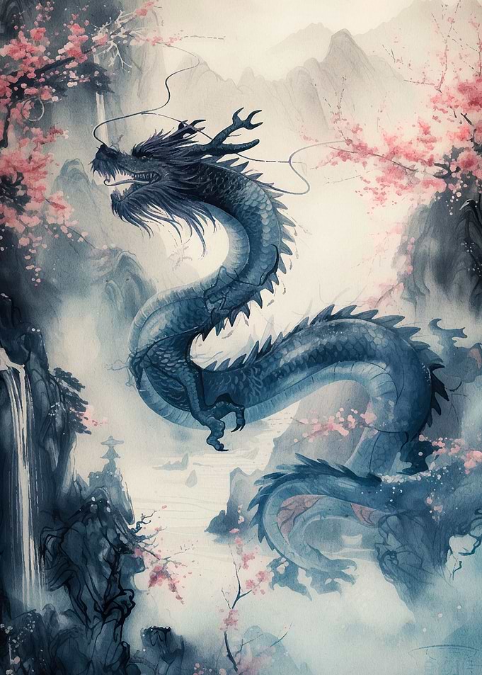 cherry blossom dragon