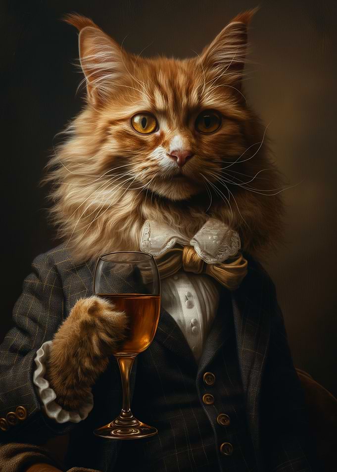 Lazy Cat Drinking
