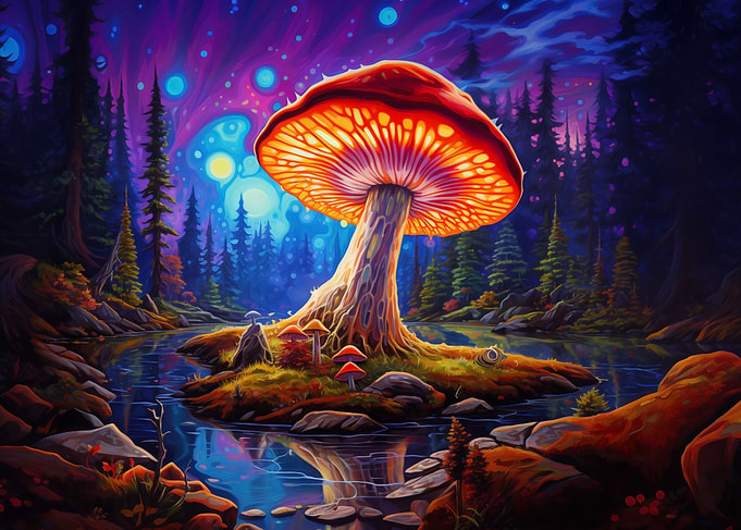Psychedelic Mushroom Trees