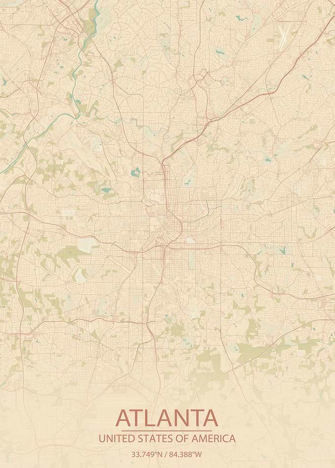 Atlanta Georgia VintageMap