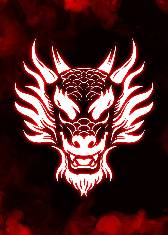 Dragon Head Neon Red