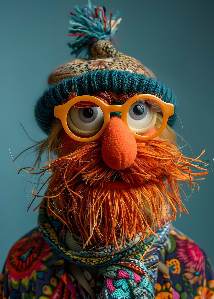 Hipster Puppet Portrait